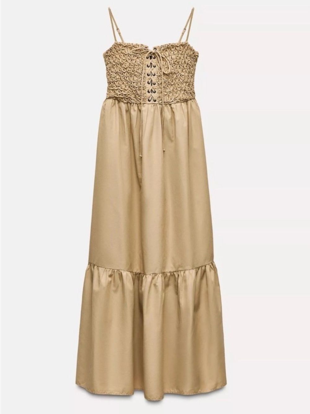 Zara Tied Poplin Maxi Dress